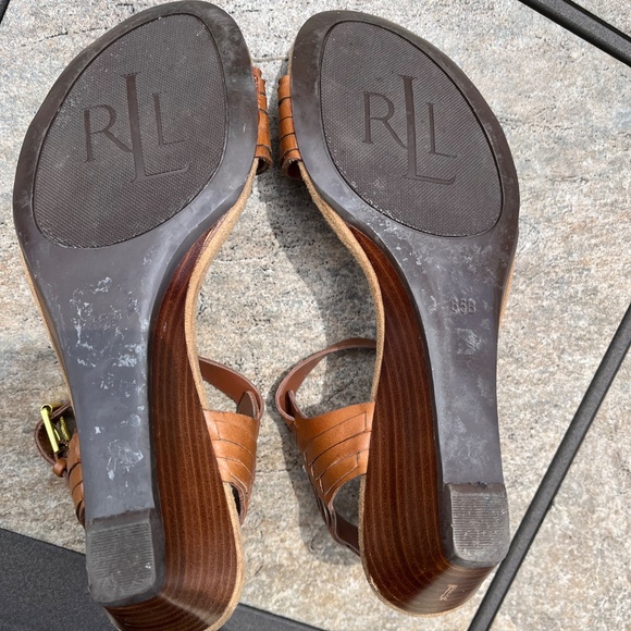 Ralph Lauren Carmel Ankle Strap Wedge Sandals - Picture 9 of 13